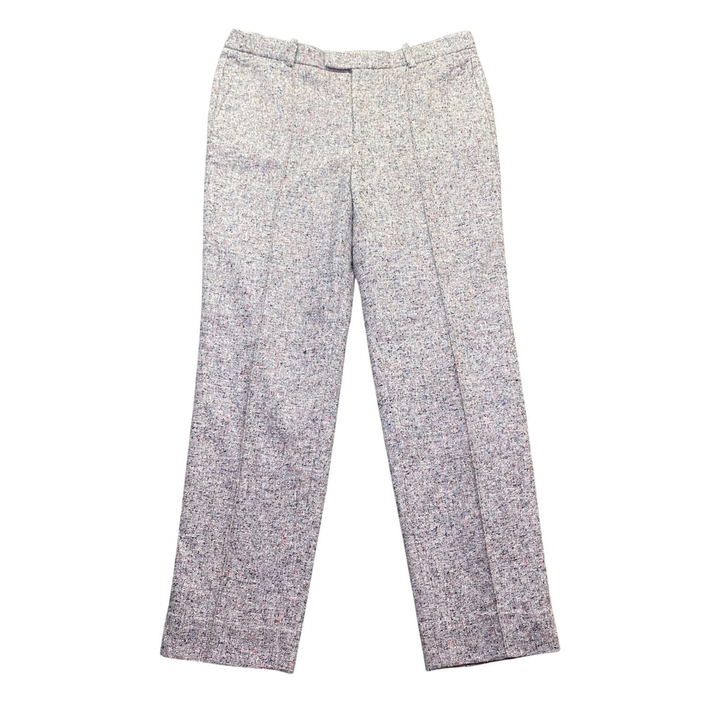 J.Crew Gray Multicolor Tweed Wool Silk Blend Trousers 03454 Size 2 Preppy Boho
